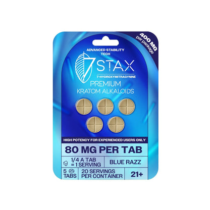 7Stax 7-Hydroxymitragynine Tablets 400mg - 5ct (80mg Each)