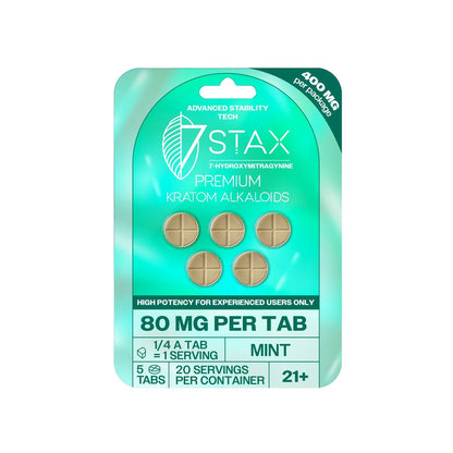 7Stax 7-Hydroxymitragynine Tablets 400mg - 5ct (80mg Each)