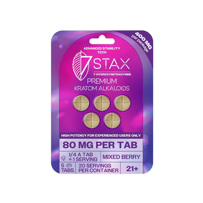 7Stax 7-Hydroxymitragynine Tablets 400mg - 5ct (80mg Each)