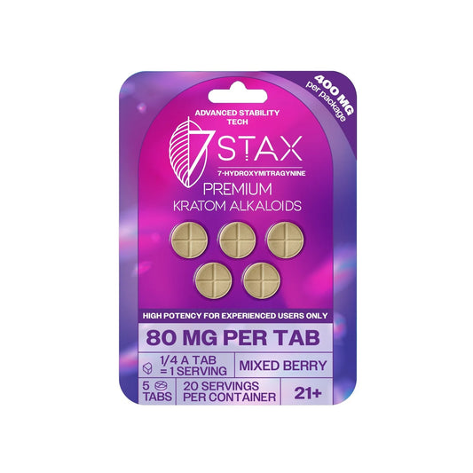 7Stax 7-Hydroxymitragynine Tablets 400mg - 5ct (80mg Each)