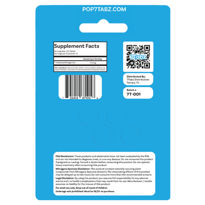 7Tabz 7-Hydroxymitragynine Kratom Tablets - 4ct (15mg Each)