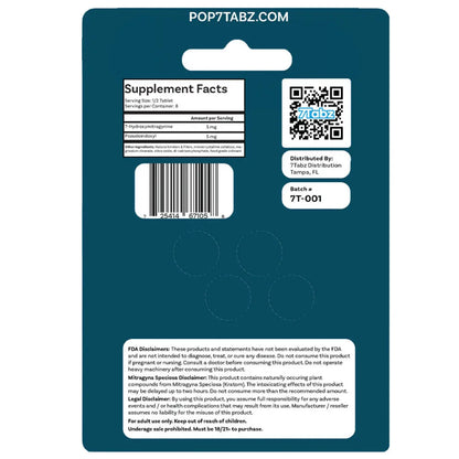 7Tabz 7oh Pseudo Kratom Tablets Supplement Facts