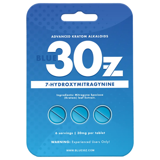 Blue 30z 7-Hydroxymitragynine Tablets - 3ct (30mg Each)