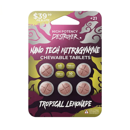 The Destroyer High Potency 7-OH MGM Tablets 750mg - 5ct (150mg Each)