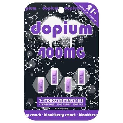 Dopium Bars 7-Hydroxymitragynine Tablets 400mg - 4ct (100mg Each)