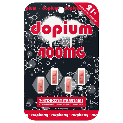 Dopium Bars 7-Hydroxymitragynine Tablets 400mg - 4ct (100mg Each)