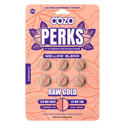Dozo Perks 7-Hydroxymitragynine Rapid Release Tablets - 6ct (20mg Each)