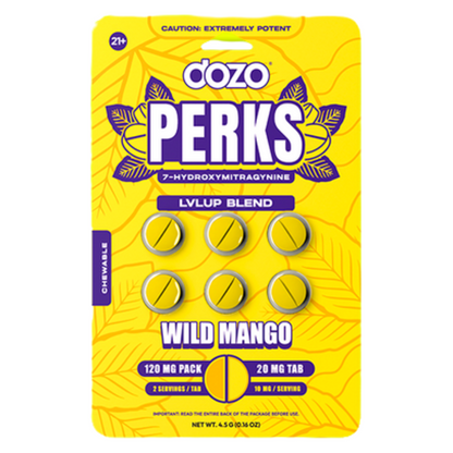 Dozo Perks 7-Hydroxymitragynine Rapid Release Tablets - 6ct (20mg Each)