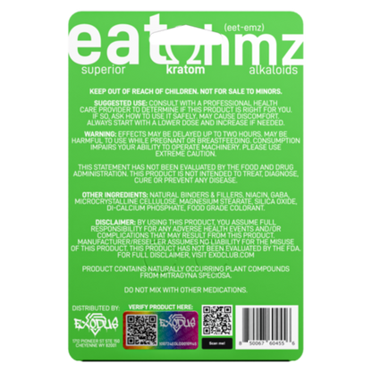 Exodus Eat Ohmz 7-OH Kratom Tablets (White, Green, Purple, Red)