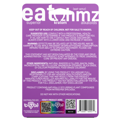 Exodus Eat Ohmz 7-OH Kratom Tablets (White, Green, Purple, Red)