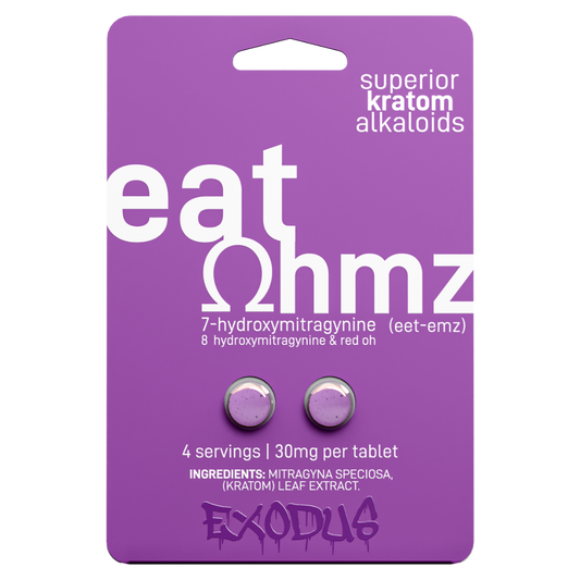 Exodus Eat Ohmz 7-OH Kratom Tablets (White, Green, Purple, Red)