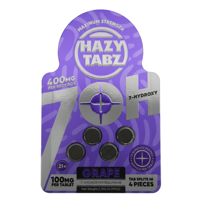 Hazy Tabz Maximum Strength 7-OH Tablets 400mg - 4ct (100mg Each)