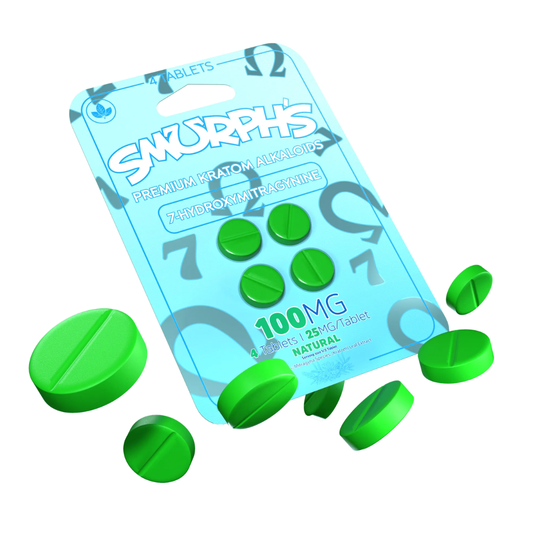 Smurphs 7-OH Kratom Tablets 100mg - 4ct (25mg Each)